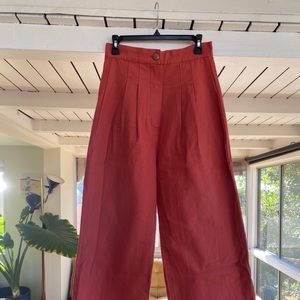 Coveted Ilana Kohn Boyd Pants in Red Cotton Twill